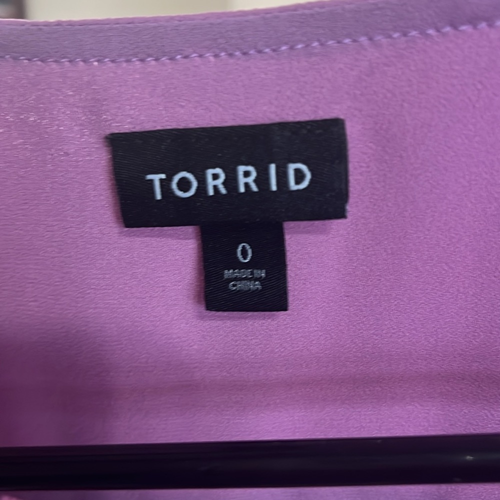 Torrid Lilac V-Neck Blouse - Picture 2 of 2